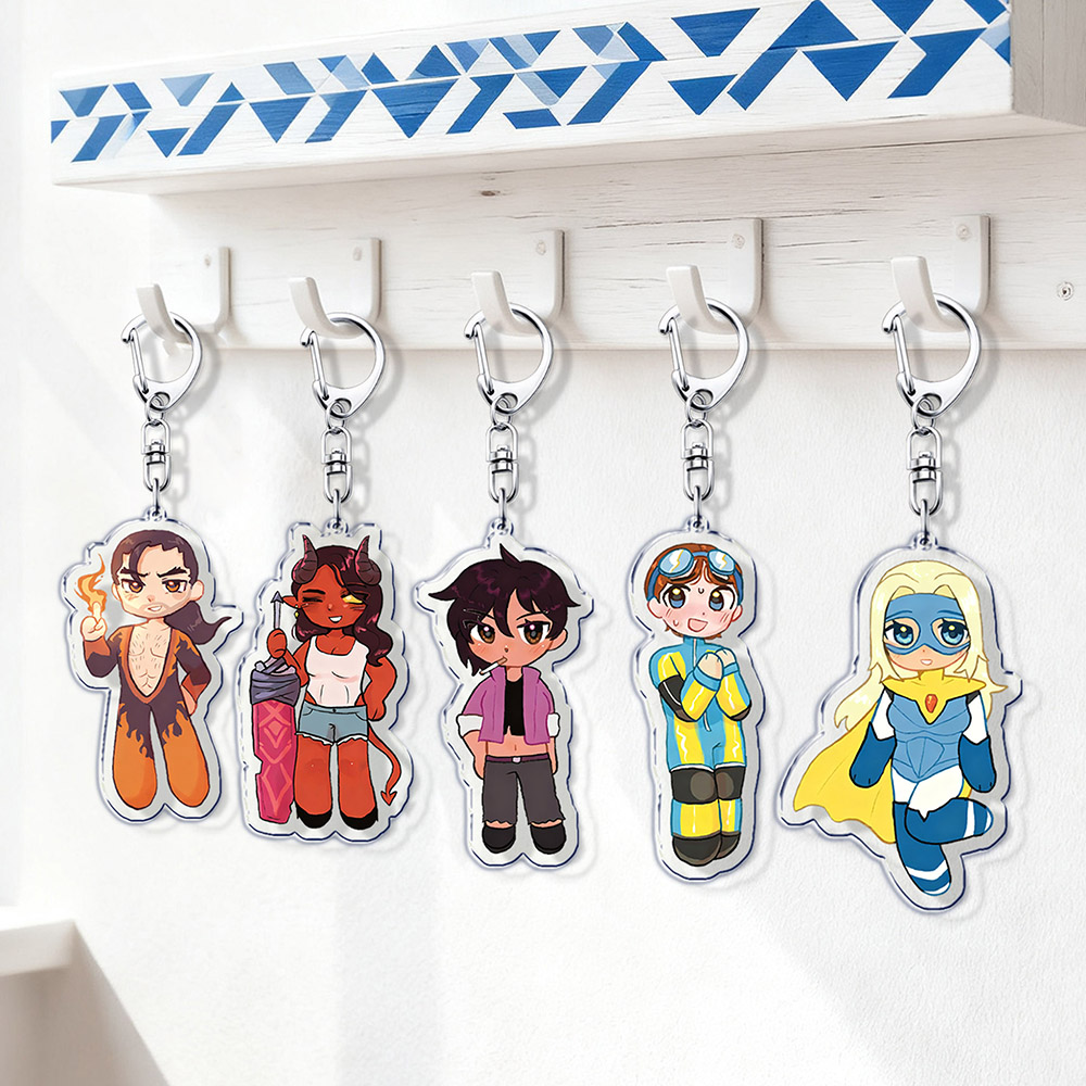 Gaming Accessories Gifts For Men - Niedlicher Cartoon-Chibi-Schlüsselanhänger für Zubehör, Mecha-Mann, blonder