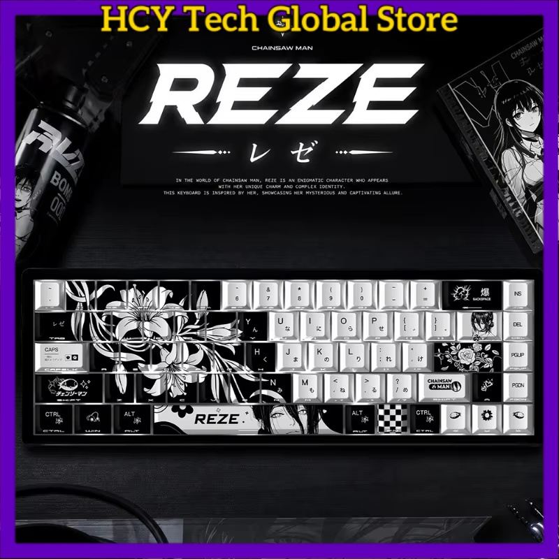 Gaming Accessories Gifts For Men - HCY Reze 5.0 Anime-Tastenkappen Chainsaw Man