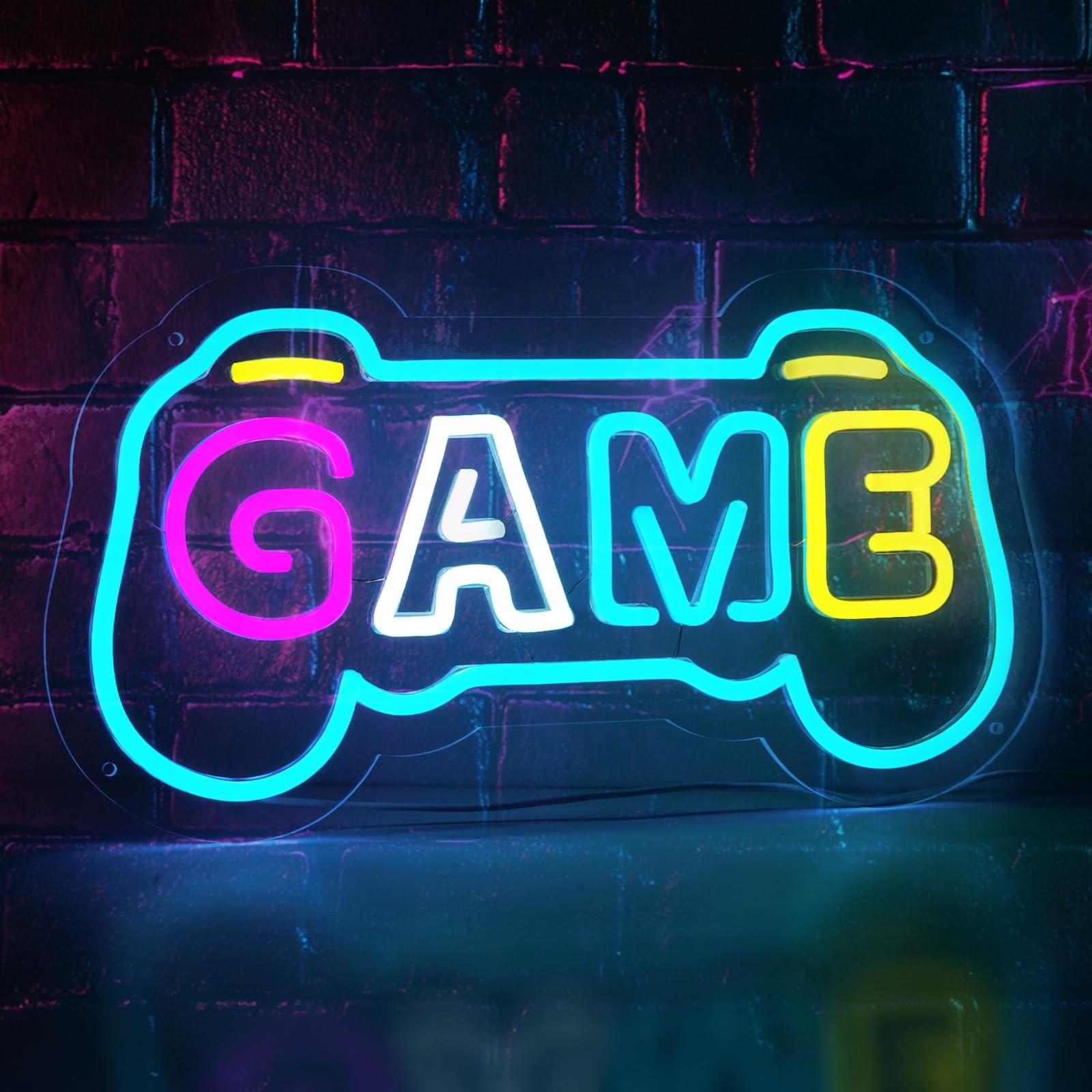 Gaming Accessories Gifts For Men - Gaming-Neon-Schild für Gamer-Zimmer-Dekoration Gamepad-Form USB-LED-Licht für