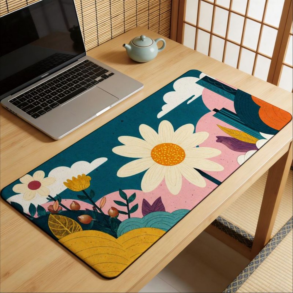 Gaming Laptop Essential Accessories - Anti-Rutsch-Bodenabdeckung mit Giraffenmuster und Pflanzendesign, Gaming-Zubehör,