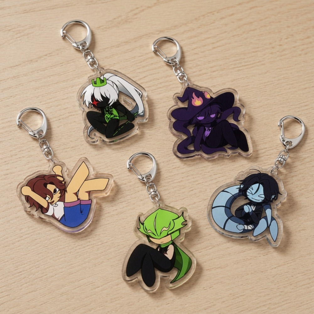 Gaming Accessories Deals - Niedliche Cartoon-Chibi-Schlüsselanhänger, Taschenanhänger, Grusel-Spiel-Gamer-Anime-Acryl-Schlüsselring, Fan-Anhänger, Geschenke