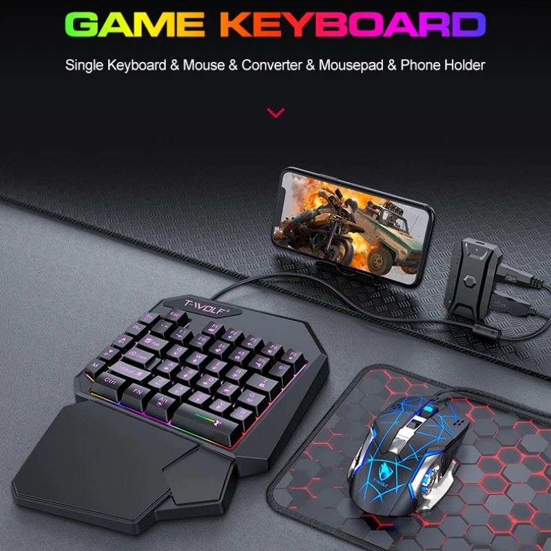T-WOLF TF900 Einhand-Tastatur- – Gaming Accessories Bundle Bewertung und Preis